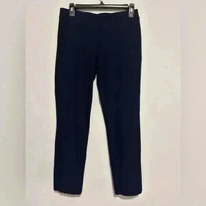Eileen Fisher Slim Ankle Pants Pull On Navy Blue Stretchy Size XS Women's